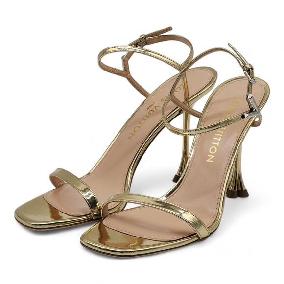 Louis Vuitton Blossom Sandals Leather in Gold 38 8 US $1190 - Picture 2 of 12